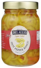 DELALLO: Hot Banana Pepper Rings, 16 oz