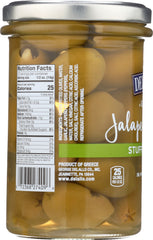DELALLO: Garlic & Jalapeno Stuffed Green Greek Olives, 5.8 oz