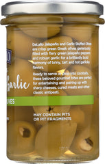 DELALLO: Garlic & Jalapeno Stuffed Green Greek Olives, 5.8 oz