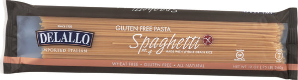 DELALLO: Gluten-Free Pasta Whole Grain Rice Spaghetti, 12 oz