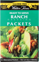 WALDEN FARMS: Ready To Serve Dressing Ranch 6 Packets , 6 oz