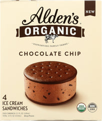 ALDENS ORGANIC: Ice Cream Sandwich Chocolate Chip, 4 pk