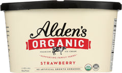 ALDEN'S ORGANIC: Ice Cream  Strawberry , 48 oz