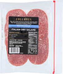 COLUMBUS: Slice Low Sodium Italian Dry Salame Pillow Pack, 8 oz