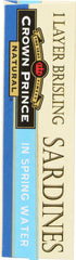 CROWN PRINCE: Brisling Sardines In Spring Water, 3.75 oz