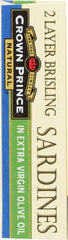 CROWN PRINCE: Brisling Sardines In Extra Virgin Olive Oil, 3.75 oz