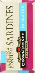 CROWN PRINCE: Skinless & Boneless Sardines In Water, 4.37 oz