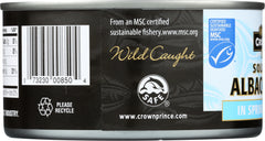 CROWN PRINCE: Solid White Albacore Tuna In Spring Water, 12 oz