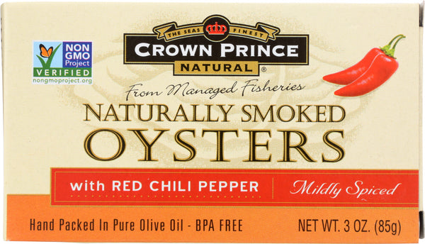 CROWN PRINCE: Smoked Oysters with Red Chili Pepper, 3 oz