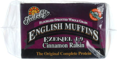 FOOD FOR LIFE: Ezekiel 4:9 English Muffins Cinnamon Raisin, 16 oz
