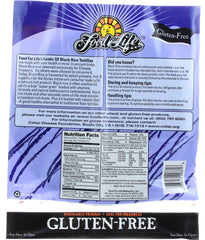 FOOD FOR LIFE: Black Rice Tortillas, 12 oz