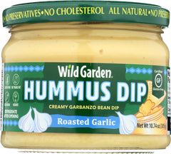 WILD GARDEN: Hummus Dip Roasted Garlic, 10.7 oz