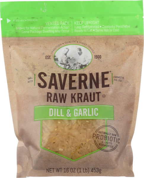 SAVERNE: Kraut Raw Natural Dill Garlic, 16 oz