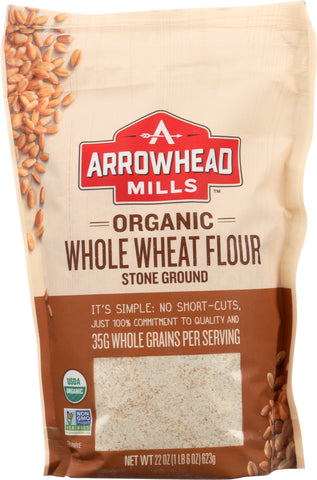 ARROWHEAD MILLS: Organic Stone Ground Whole Wheat Flour, 22 oz