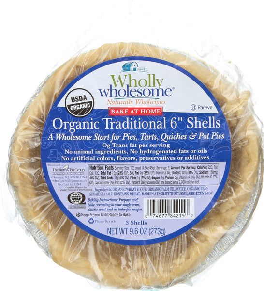 WHOLLY WHOLESOME: Organic Traditional 6" Shells, 9.60 oz