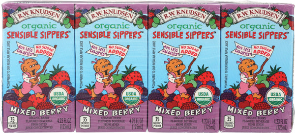 KNUDSEN: Organic Sensible Sippers Mixed Berry 8 Packs, 33.84 oz