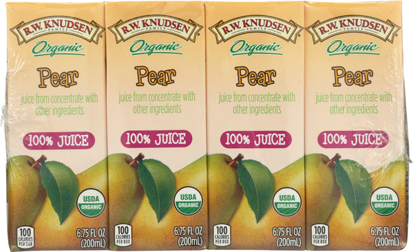 R.W. KNUDSEN: Family 100% Organic Pear Juice 4 Count, 27 oz