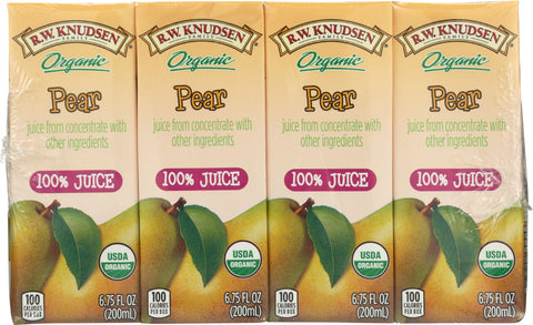 R.W. KNUDSEN: Family 100% Organic Pear Juice 4 Count, 27 oz