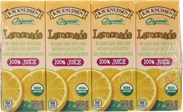 R.W. KNUDSEN: Family 100% Organic Lemonade Juice 4 Count, 27 oz