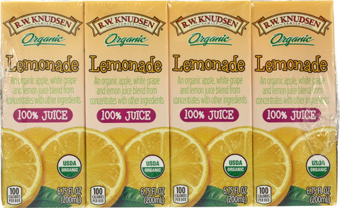 R.W. KNUDSEN: Family 100% Organic Lemonade Juice 4 Count, 27 oz