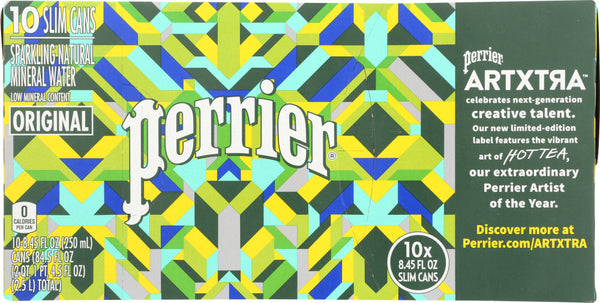 PERRIER: Slim Cans Sparkling Natural Mineral Water (10x8.45 Oz), 84.5 oz