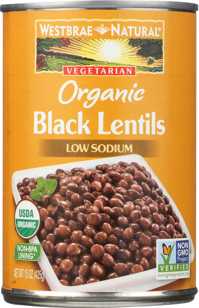 WESTBRAE: Organic Black Lentils, 15 oz