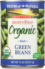 WESTBRAE: Organic Cut Green Beans, 14.5 oz