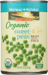 WESTBRAE: Vegetarian Organic Sweet Peas, 15 oz