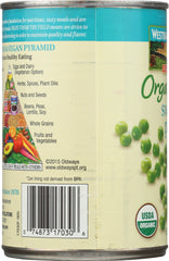 WESTBRAE: Vegetarian Organic Sweet Peas, 15 oz