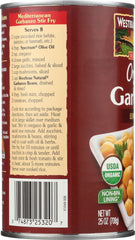 WESTBRAE: Natural Vegetarian Organic Garbanzo Beans, 25 Oz