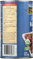 WESTBRAE: Natural Vegetarian Organic Kidney Beans, 25 Oz