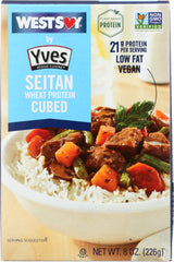 WESTSOY: Seitan Cubed Wheat Protein, 8 oz