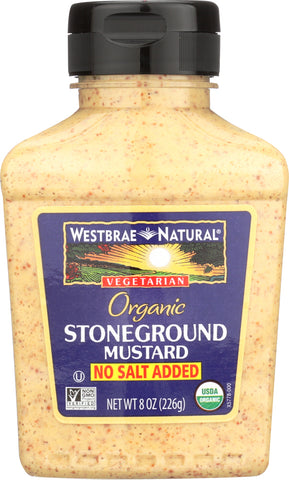 WESTBRAE: Natural Stoneground Mustard No Salt Added, 8 oz