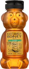 RICE FAMILY HONEY: Raw & Unfiltered Clover Honey Bear, 12 oz