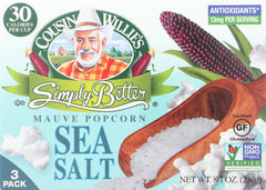 COUSIN WILLIES SIMPLY BETTER: Popcorn Sea Salt Microwave Pack of 3, 8.1 oz