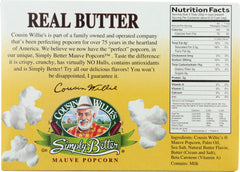 COUSIN WILLIES SIMPLY BETTER: Popcorn Real Butter Microwave, 1 ea