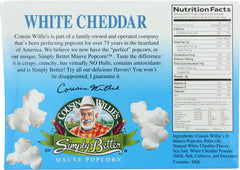 COUSIN WILLIES SIMPLY BETTER: Popcorn White Cheddar Microwave, 1 ea