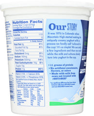 MOUNTAIN HIGH: Fat Free Plain Yoghurt, 32 oz