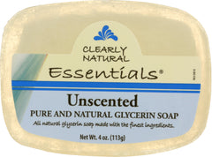 CLEARLY NATURAL: Unscented Pure And Natural Glycerine Soap, 4 oz