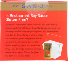 SAN J: Sauce Soy Tamari Gluten Free Pack of 20, 5 oz