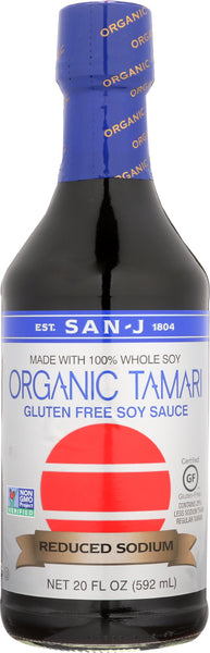 SAN J: Sauce Soy Tamari Gluten Free Wheat Free Low Sodium, 20 oz