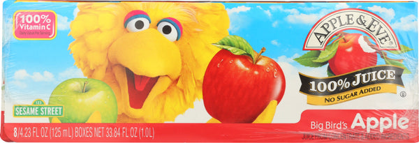 APPLE & EVE: Sesame Street Big Bird Apple Juice 8 Pack, 125 ml