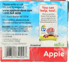 APPLE & EVE: Sesame Street Big Bird Apple Juice 8 Pack, 125 ml