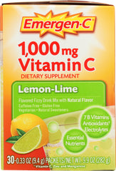 EMERGEN-C: Vitamin C Fizzy Drink Mix Lemon Lime 30 packets, 9.8 oz