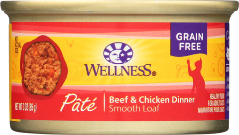 WELLNESS: Beef & Chicken Formula Cat Food, 3 oz