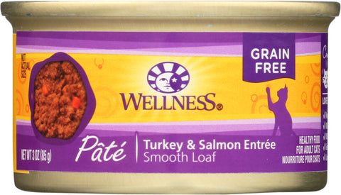 WELLNESS: Turkey and Salmon Cat Food, 3 oz