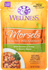 WELLNESS: Morsels Chicken and Turkey Adult Cat Food, 3 oz