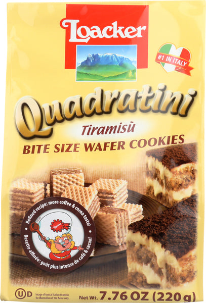 LOACKER: Quadratini Tiramisu Wafer 220g, 7.76 oz