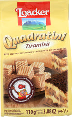 LOACKER: Quadratini Tiramisu Wafer 110g, 3.88 oz