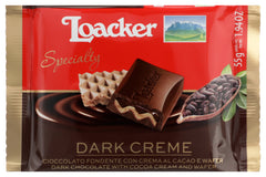 LOACKER: Chocolate Dark Creme Bar 55g, 1.94 oz